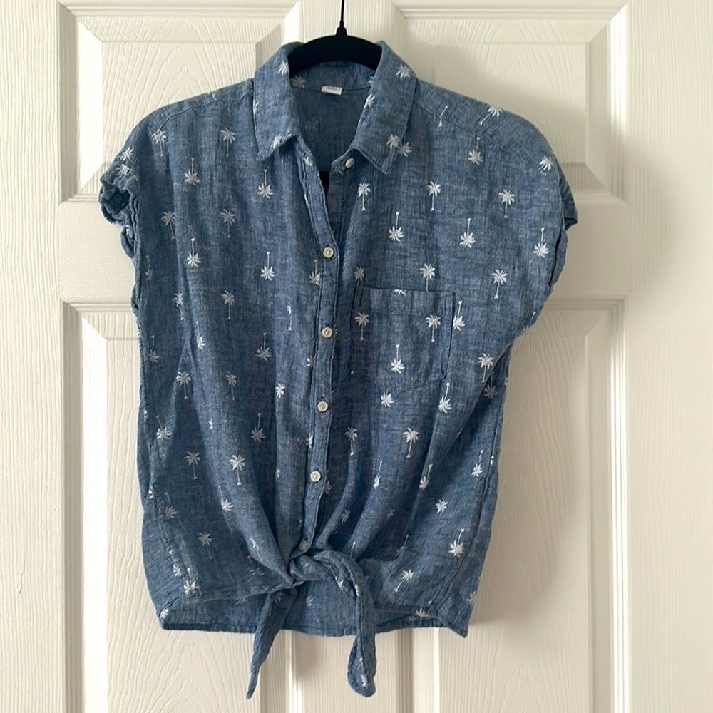Old Navy Denim Palm Tree Shirt